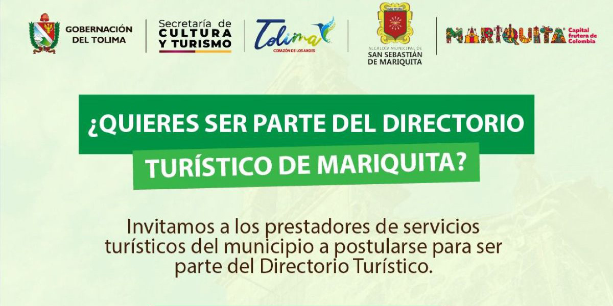 Imagen informativa para las personas que desean ser miembros de directorio turístico de Mariquita